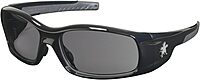 MCR Safety Crews SR112 Swagger Brash Look Polycarbonate Dual Lens Glasses with Polished Black Frame and Gray Lens