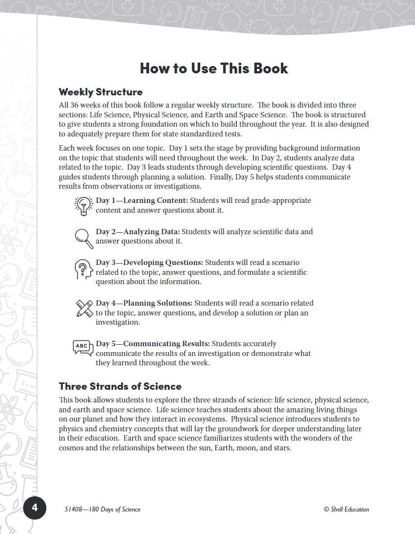 180 Days™: Science, Earth and Space Science for 2nd Grade Practice Workbook for Classroom and Home