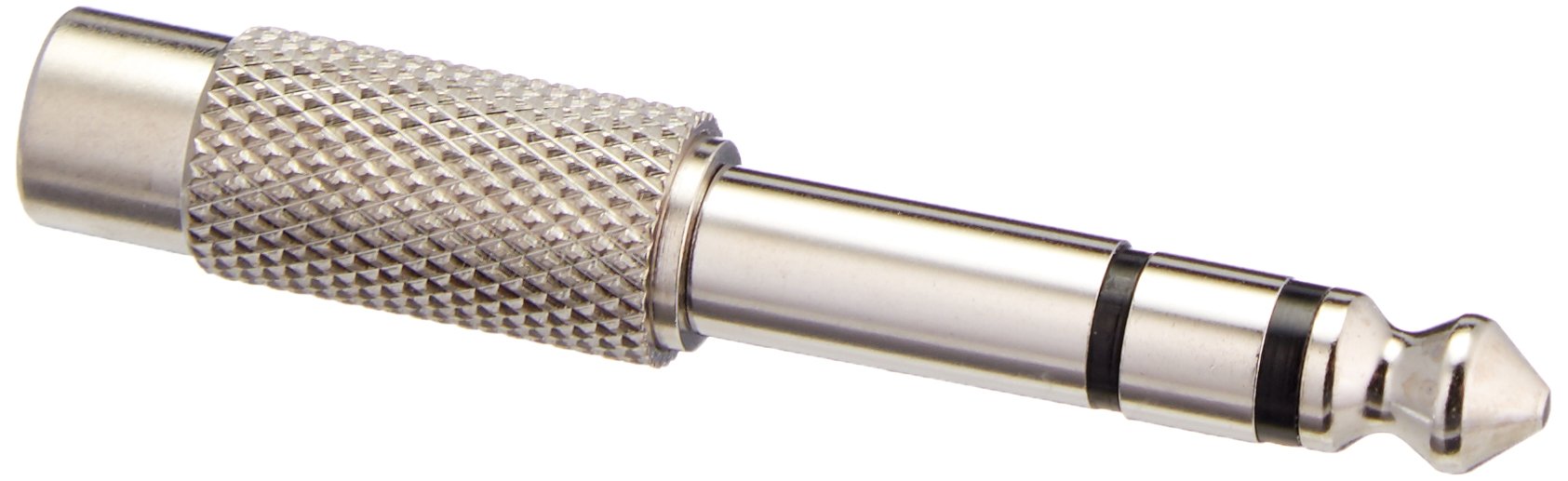 C2G Legrand 6.3mm Stereo Male to RCA Female Audio Adapter, Silver Stereo Plug Adapter, 1 Count, C2G 40640