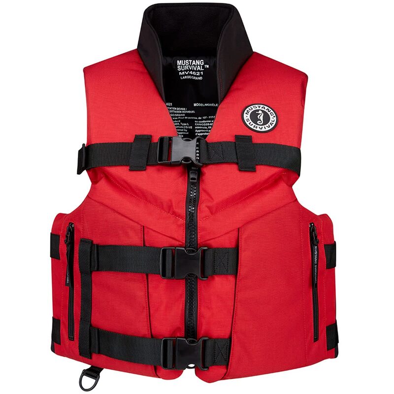 Mustang Survival Accel 100 Fishing Foam Vest X-Large Red/Black