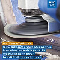 PFERD COMBICLICK® Fibre Disc, Ceramic Oxide CO-Cool, 5" Diameter, 12200 RPM, 36 Grit (Pack of 25) - Part 40733