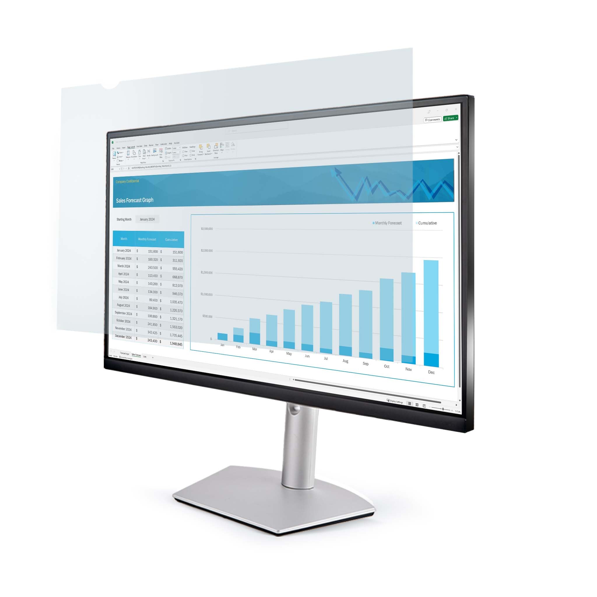 StarTech.com 24-inch Anti-Blue Light Screen Filter for Monitors, TAA Compliant