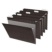 Office Depot® Brand Hanging File Folders, 1/5-Cut, Letter Size, Black, Pack of 25 Folders
