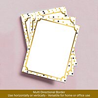 Barker Creek Designer Computer Paper, Gold, 8.5” x 11”, Decorative Printer Paper, Stationery, 50 Sheets per Pkg, Home, School and Office Supplies (741)