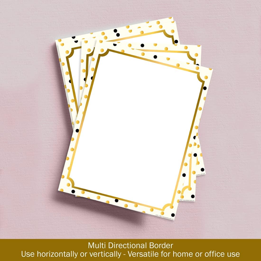Barker Creek Designer Computer Paper, Gold, 8.5” x 11”, Decorative Printer Paper, Stationery, 50 Sheets per Pkg, Home