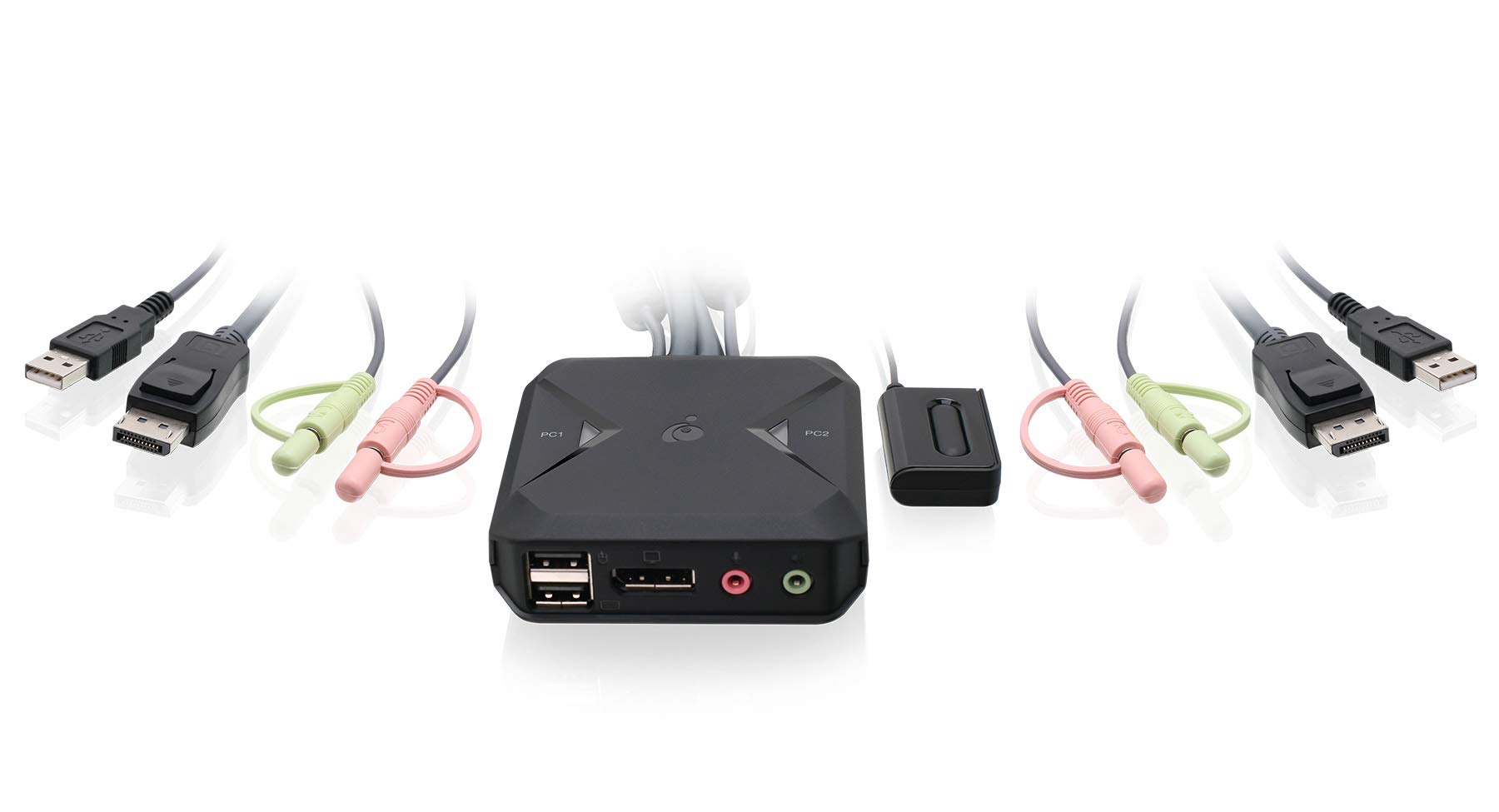 IOGEAR 2-Port USB Cable KVM Switch with Audio, Plug n Play