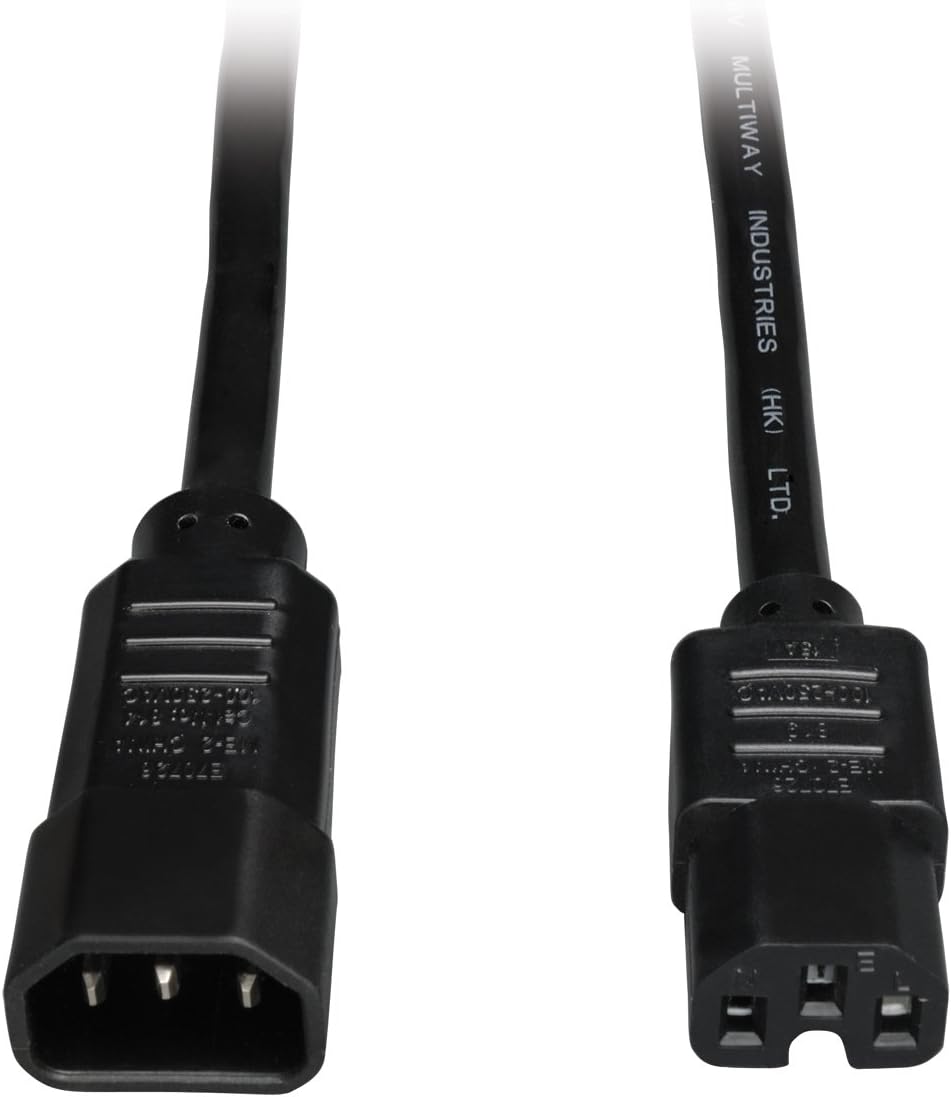 Tripp Lite C14 to C15 Heavy-Duty Power Cord, 14 AWG, 15A