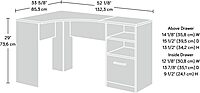 Sauder Beginnings 53inW Corner Desk with Drawer and Shelves, Cinnamon Cherry Finish