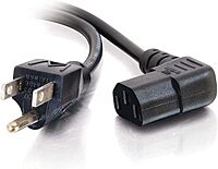 C2G Right-Angle AC Power Cord NEMA 5-15P to IEC C13 18 AWG