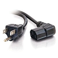 C2G Right-Angle AC Power Cord NEMA 5-15P to IEC C13 18 AWG