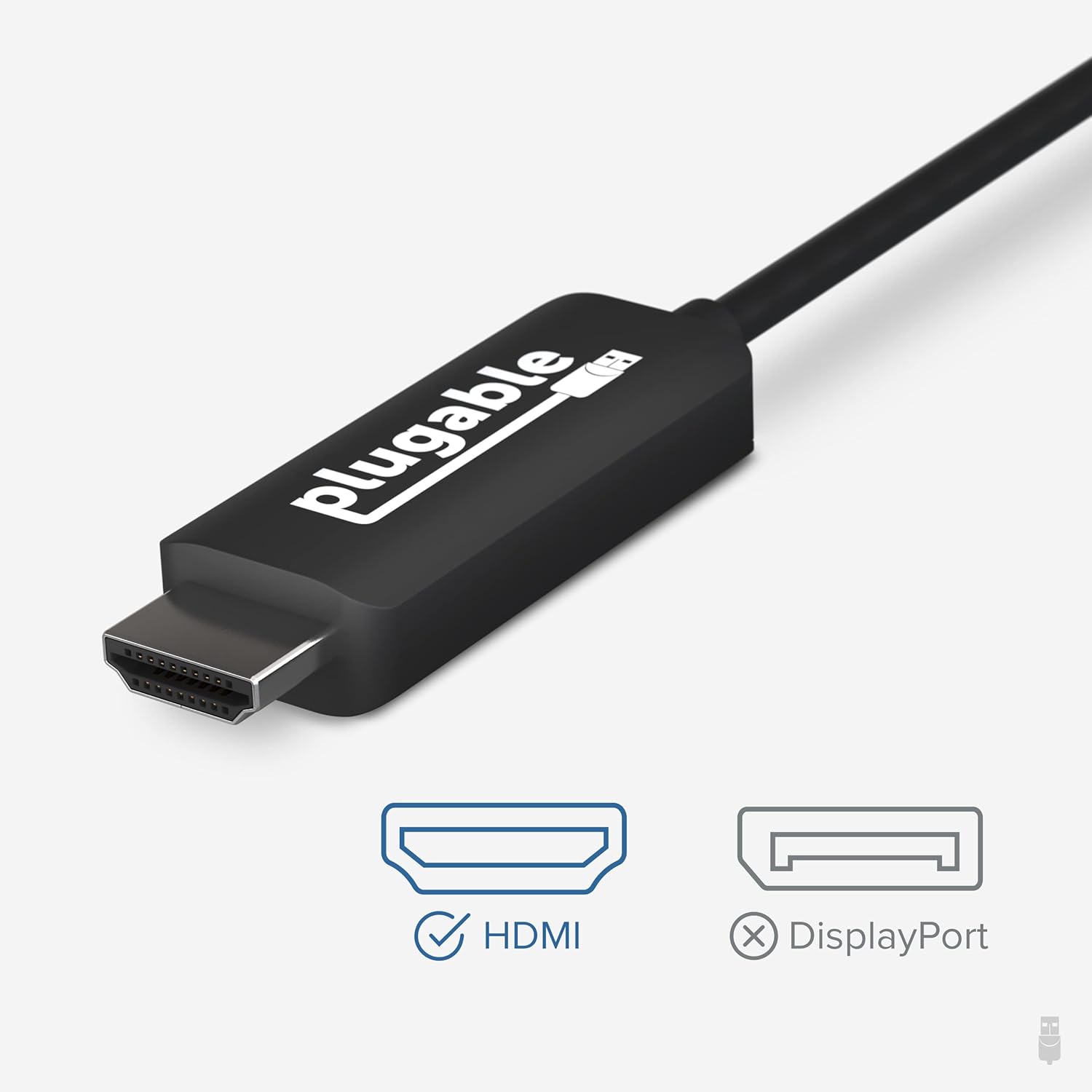 Plugable USB C to HDMI Cable 6ft / 1.8m, HDMI 2.0, USB4 / Thunderbolt Adapter for 4K Monitor