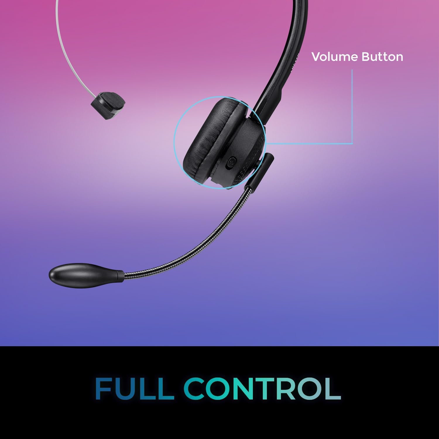 ADESSO Xtream P300 Bluetooth Single Ear Headset with Charging Dock 14 Hour Talk Time Wireless Office Headphone