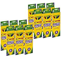 Crayola Colored Pencils, Assorted Colors, 8 Colored Pencils Per Box, Set Of 12 Boxes