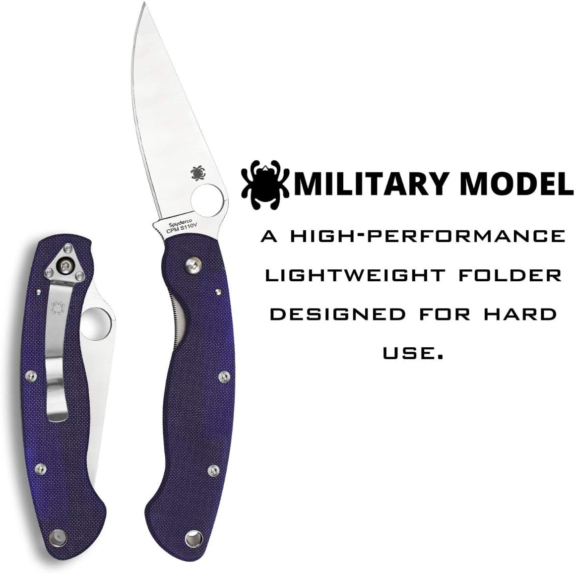 SPYDERCO Military Model Signature USA-Made Folding Tactical/Hunting Knife