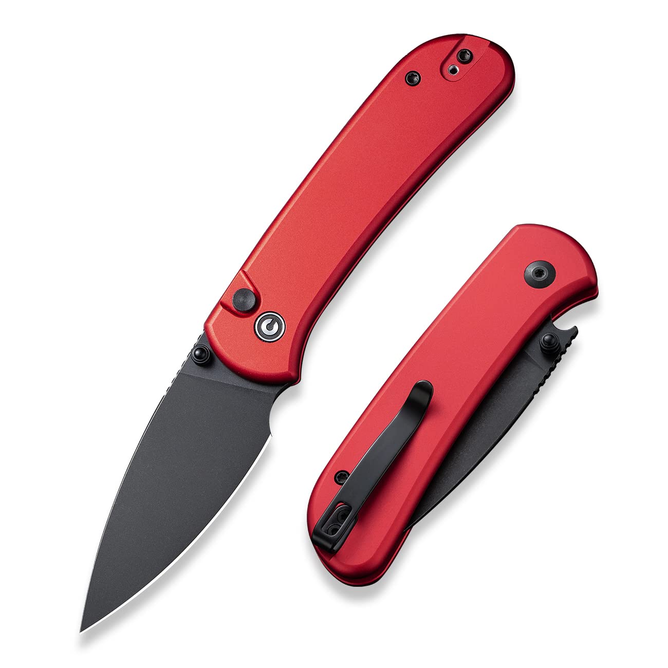 CIVIVI Qubit Pocket Folding Knife, Button Lock & Thumb Stud, 2.98" Blade, Aluminum Handle