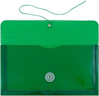 JAM PAPER Plastic Envelopes with Button & String Tie Closure - 12 Pack