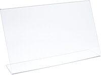 Azar Displays Acrylic L-Shaped Sign Holders, Clear - Pack of 10