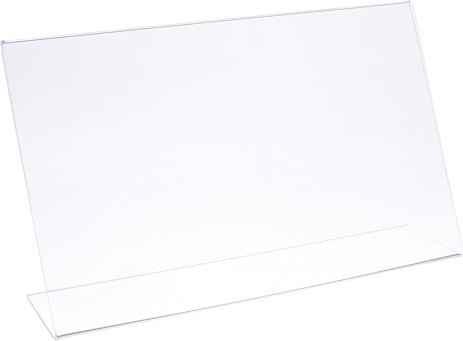 Azar Displays Acrylic L-Shaped Sign Holders, Clear - Pack of 10