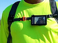 ID Pass Credential Holder with Single Window and Belt Clip with Leather Back Black