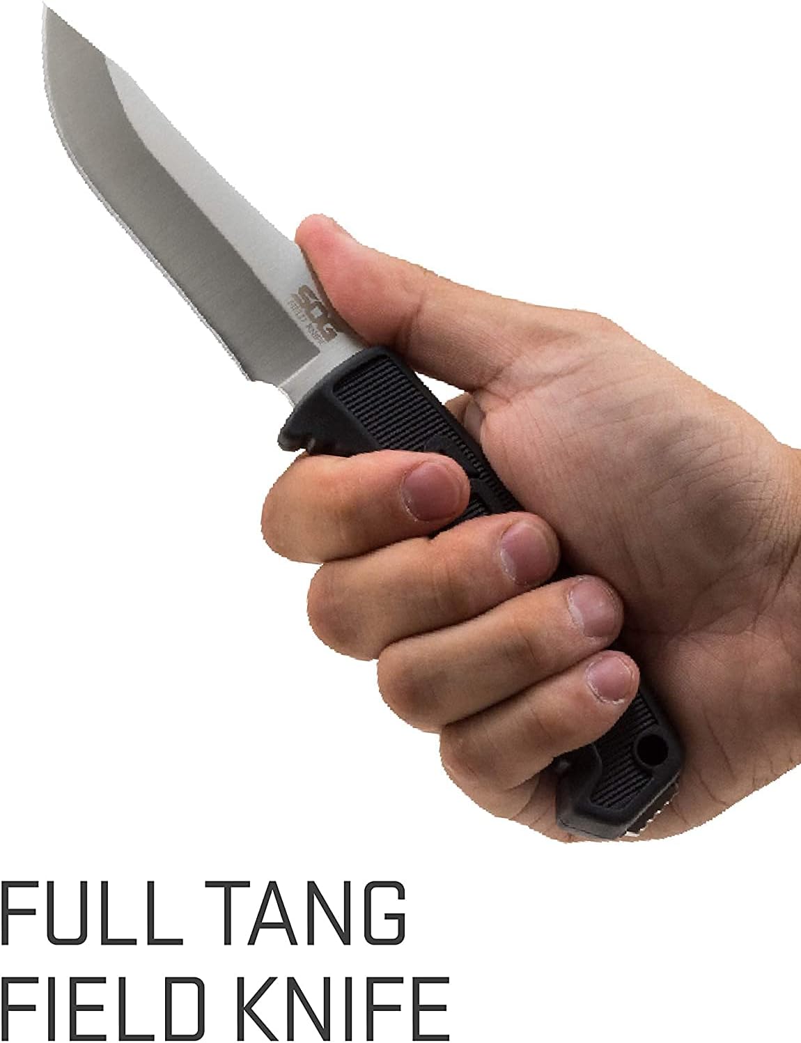 SOG Survival Knife with Sheath - Field Knife Fixed Blade Knives 4 Inch Tactical Knife and Bushcraft Knife withFull Tang