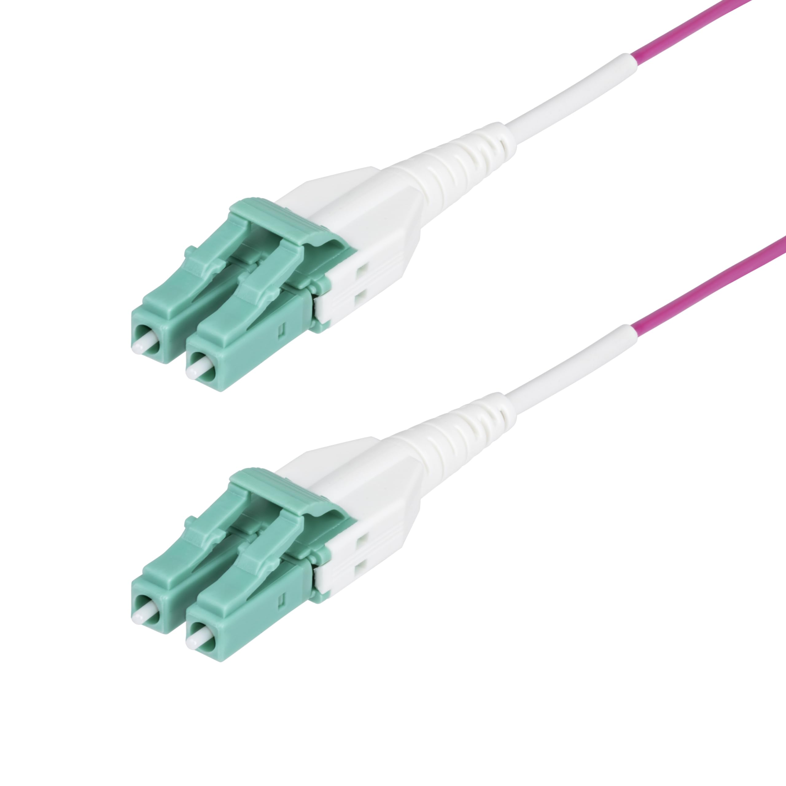 StarTech.com 5m (16.4ft) LC to LC (UPC) OM4 Multimode Fiber Optic Cable, Erika Violet, 50/125, 40G/100G