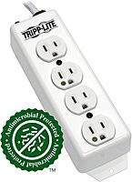 Tripp Lite Safe-IT Hospital-Grade Power Strip, 4 Hospital-Grade Green-Dot Outlets, UL 1363 Compliant, 15 Foot / 4.57M Cord, Life Limited Manufacturer's Warranty (PS-415-HG)