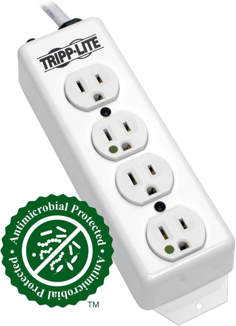 Tripp Lite Safe-IT Hospital-Grade Power Strip, 4 Hospital-Grade Green-Dot Outlets, UL 1363 Compliant, 15 Foot / 4.57M Cord