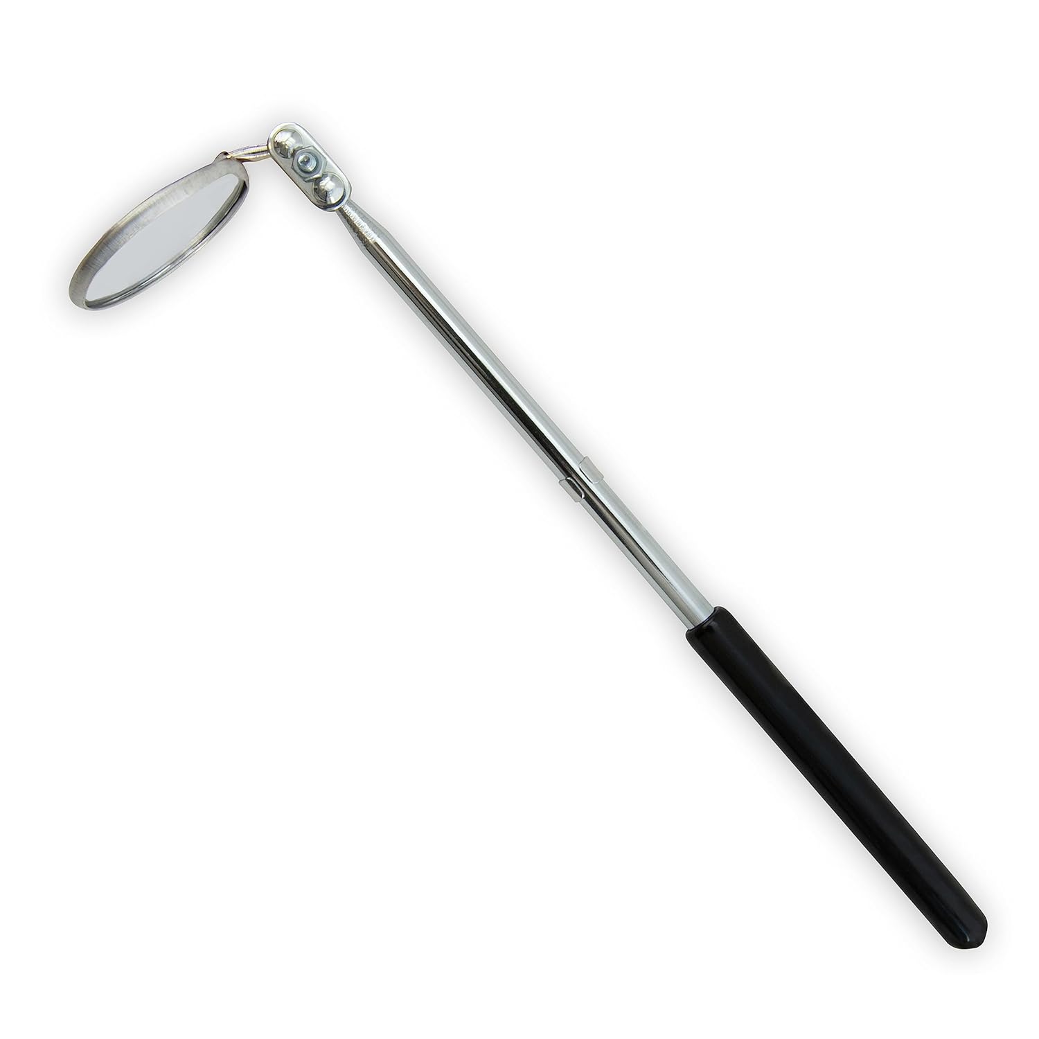 Ullman E-2M Circular Magnifying Pocket Inspection Mirror, 1-1/4" Diameter, 8" Overall Length