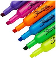 Sharpie Tank Highlighters, Fluorescent And Pastel Highlighters, Chisel Tip, Highlighter Markers Set, Assorted Colors
