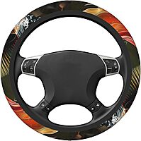 Safflower Flying Fish Printed Car Steering Wheel Cover for Men Women - Universal Anti-Slip Cute Steering Wheel Cover Car