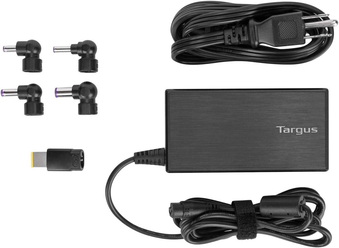 Targus 90W AC Semi-Slim Universal Laptop Charger with 6-Foot Cable, Includes 5 Power Tips Compatible with Major Brands: Acer