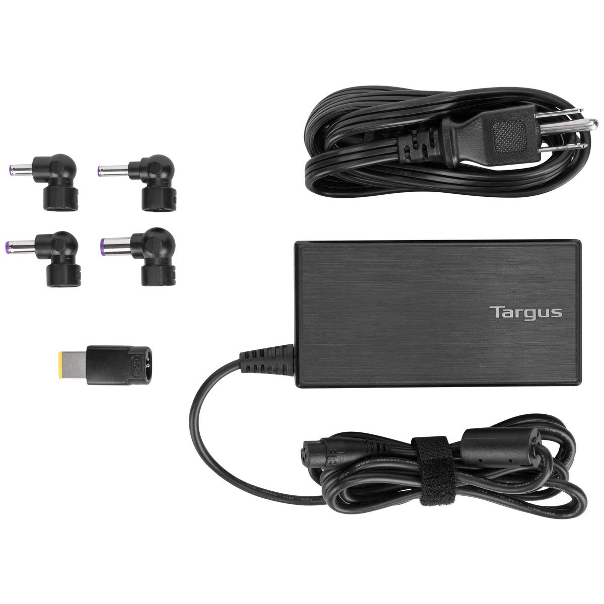 Targus 90W AC Semi-Slim Universal Laptop Charger with 6-Foot Cable, Includes 5 Power Tips Compatible with Major Brands: Acer