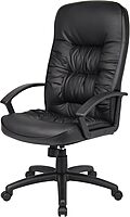 Boss Office Products High Back LeatherPlus Chair in Black