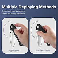 SENCUT Slashkin Folding Pocket Knife, Thumb-Stud & Flipper Opener