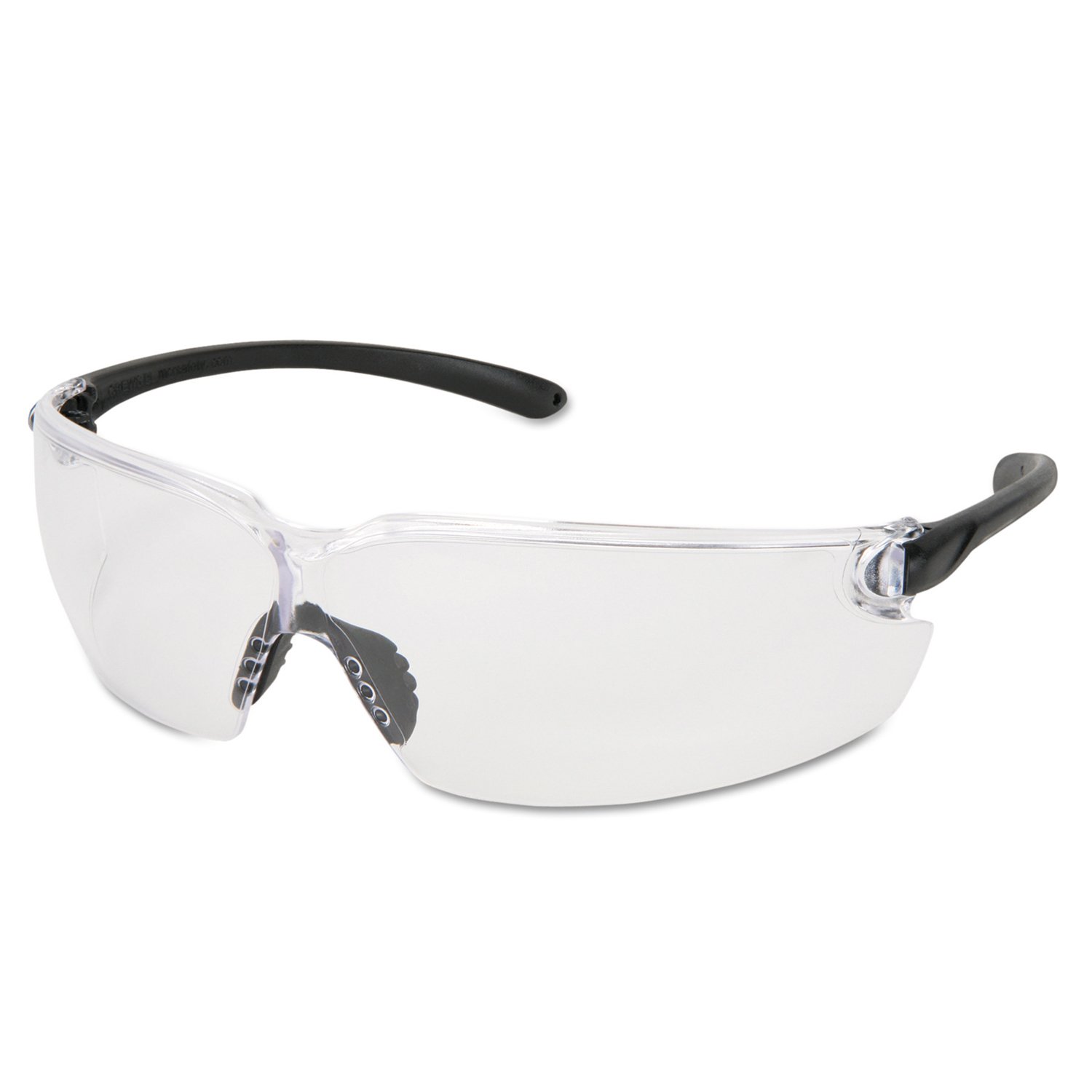 Crews BL110 Black Kat Safety Glasses, Clear Polycarb Scratch-Resistant Lenses, Polycarb Frame (Pack of 12)