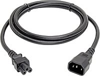 Tripp Lite Standard Laptop Power Adapter Cord 2.5A, 18AWG (IEC-320-C14 to IEC-320-C5) 6-in.(P014-06N),Black