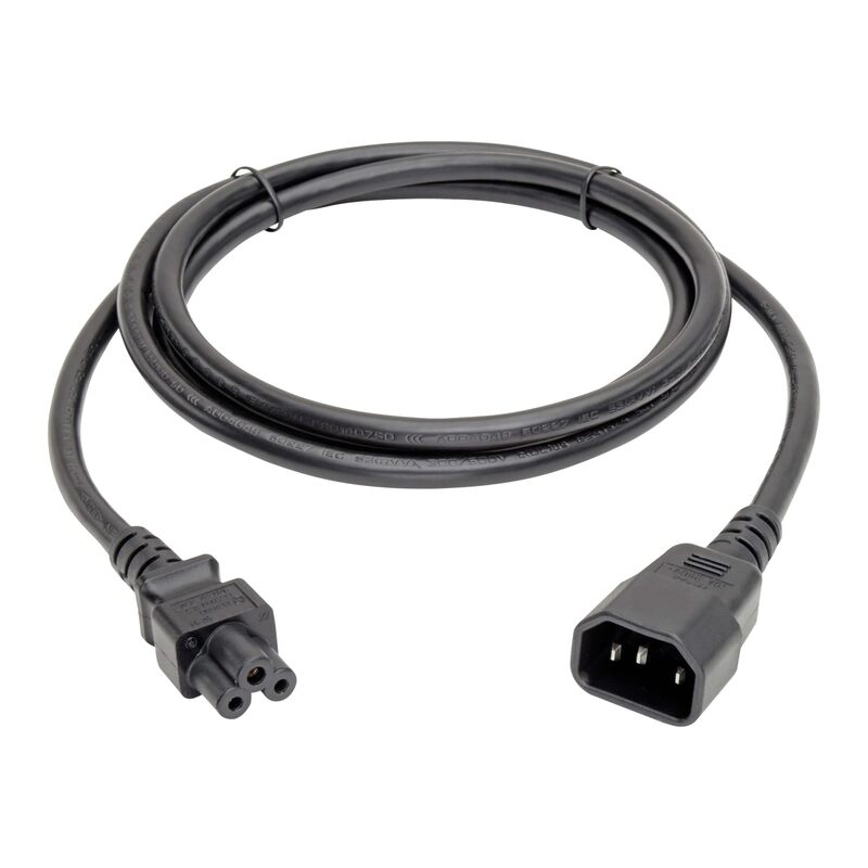 Tripp Lite Standard Laptop Power Adapter Cord 2.5A, 18AWG (IEC-320-C14 to IEC-320-C5) 6-in.(P014-06N),Black