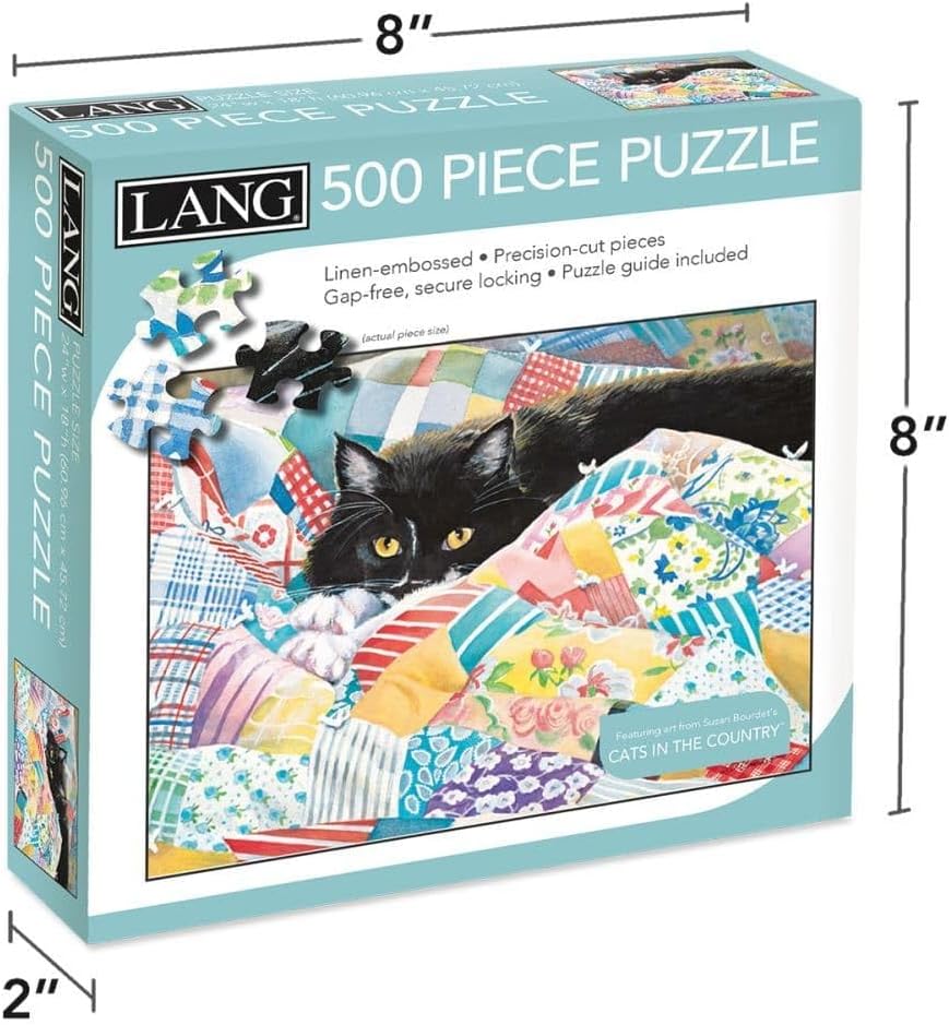 LANG Grandma's Quilt Cat 500 Piece Jigsaw Puzzle