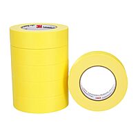 3M Automotive Refinish Masking Tape 388N, 06654, 36 mm x 55 m, Yellow, Crepe Backing, Moisture Resistant
