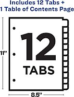 Avery Ready Index Dividers for 3 Ring Binders, Letter-Size, Multicolor, Printable Table of Contents