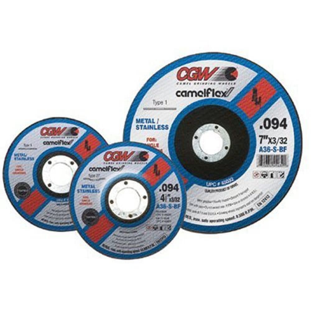Abrasives 421-45021 Aluminum Oxide Type 27 Depressed Center Cutoff Wheel, 4 1/2", 3/32", 36 Grit, 5/8-11 UNC, 13300 rpm