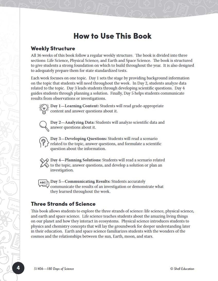 180 Days™: Science, Earth and Space Science for Kindergarten Practice Workbook for Classroom and Home