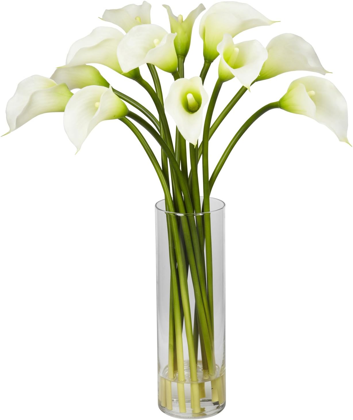Nearly Natural Mini Calla Lily Silk Flower Arrangement Cream