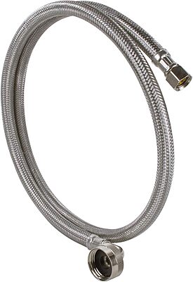 Certified Appliance Accessories Dishwasher Hose with 90 degree FGH Elbow, 6 Feet, Braided Stainless Steel