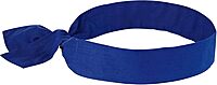 Ergodyne Chill Its 6700 Cooling Bandana, Evaporative Polymer Crystals for Cooling Relief, Tie for Adjustable Fit, Blue Solid Blue 1 Count (Pack of 1)