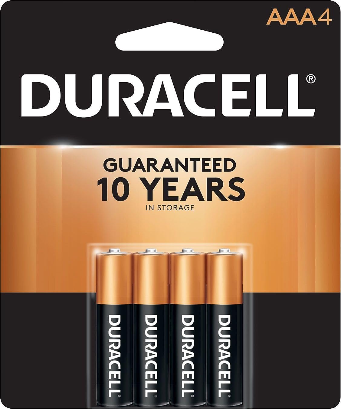 Duracell, MN2400B4Z, Standard Battery, AAA, Alkaline, PK4, Black