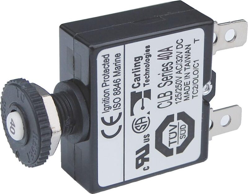 BLUE SEA SYSTEMS Push Button Thermal Circuit Breakers with Quick Connect Terminals