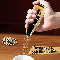 Caliber Gourmet Salt and Pepper Shakers Set For Kitchen Table, Bullet Style, Cooking Table, Collectible, Outdoors, Camping, Decor and Gifts, Christmas Gift