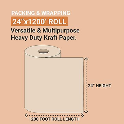AVIDITI Kraft Packing Paper Roll - 100% Recycled, 30 lb