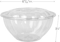 ECO-PRODUCTS Compostable Clear PLA Salad Bowls with Lids, Case of 150